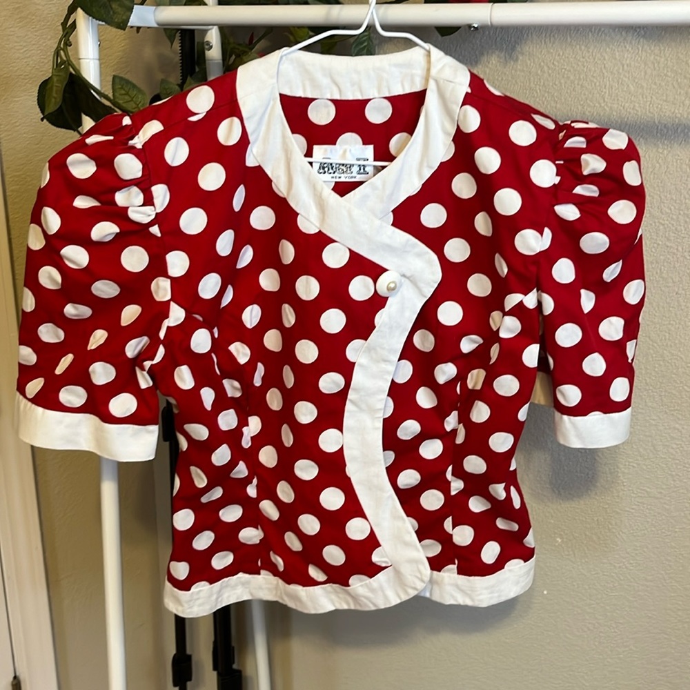 Act 1 New York ✔️Vintage❗️80s does 60s red white polka dot top